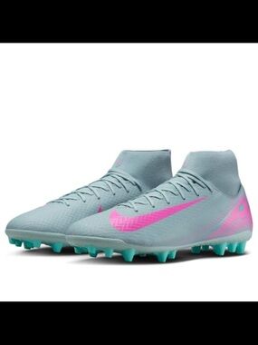 NIKE Zoom Mercurial Superfly 10 Academy AG Soccer Cleats Blue Pink